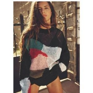 Zara Colorblock Open Knit Sweater Size M
